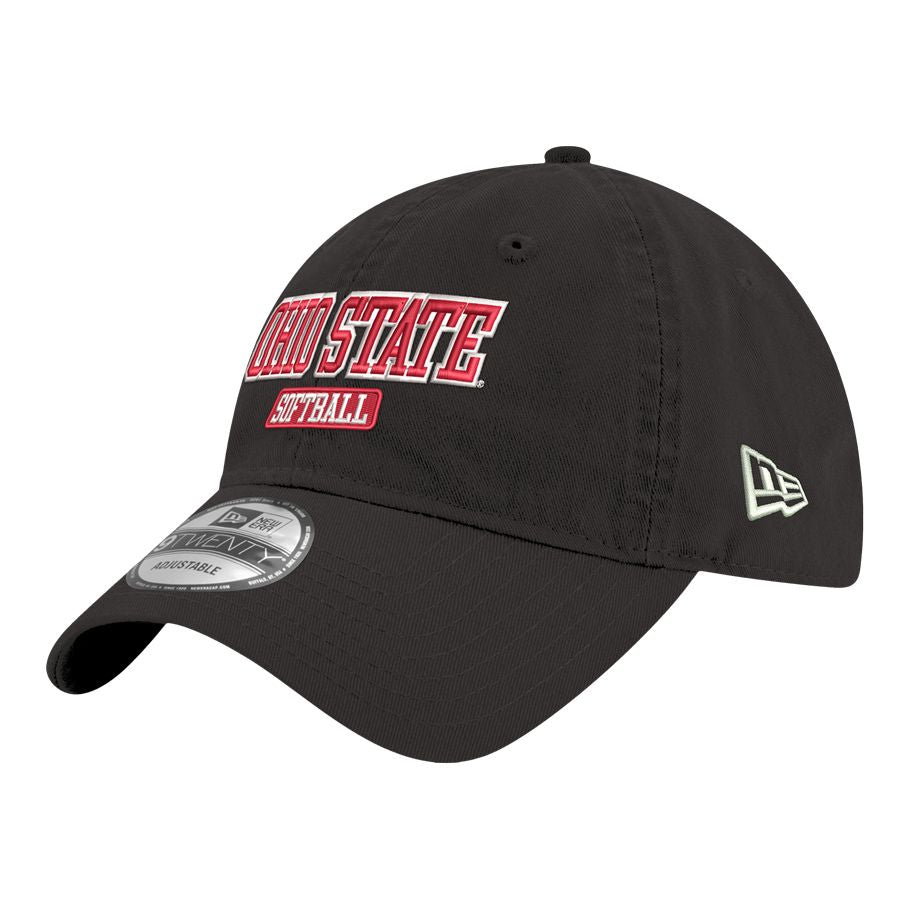 Ohio State Buckeyes Softball Black Adjustable Hat - Angled Left View