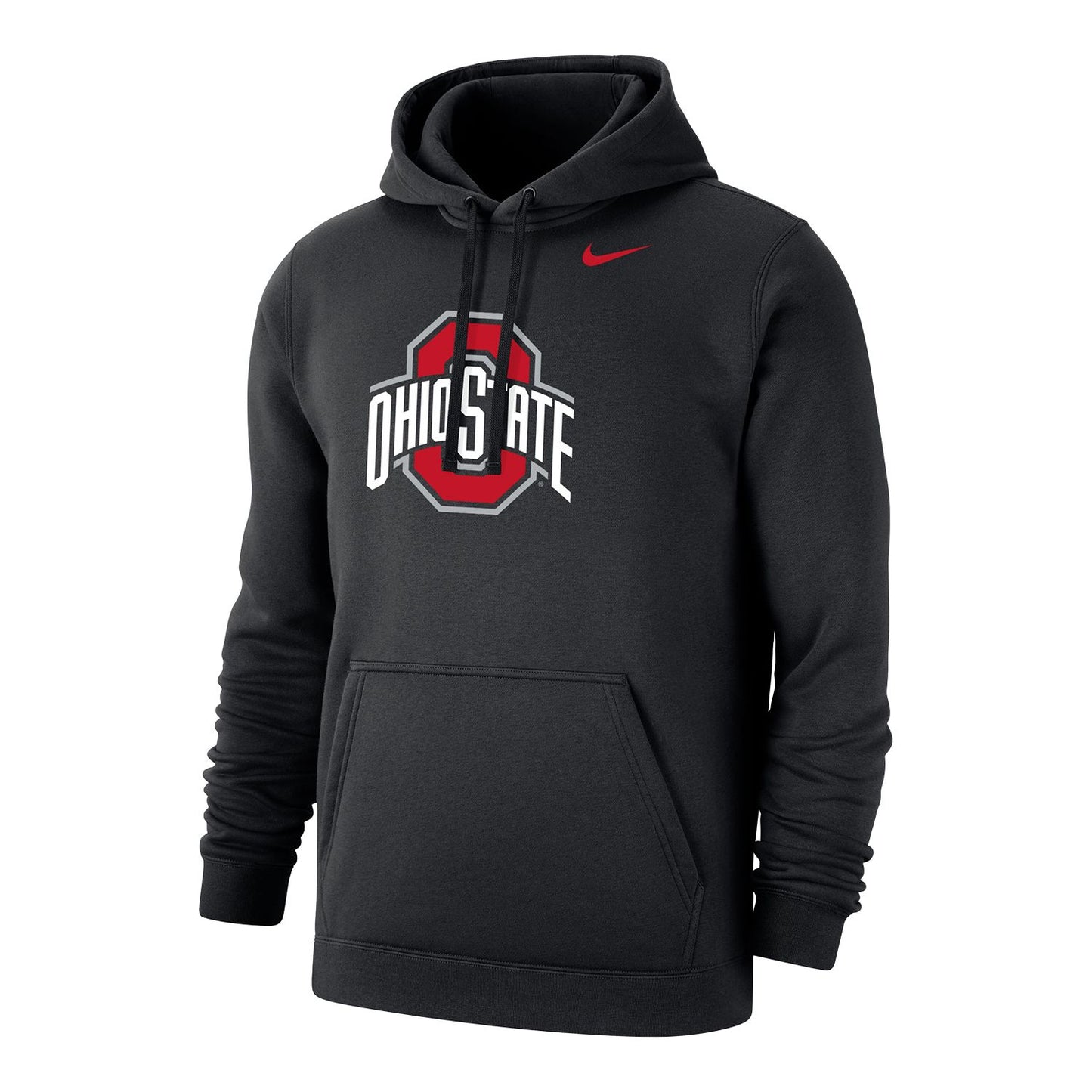 Ohio State Buckeyes Nike Primary Logo Club Fleece Black Hoodie - Front View