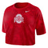 Ladies Ohio State Buckeyes Nike Primary Crop T-Shirt - In Scarlet - Front View