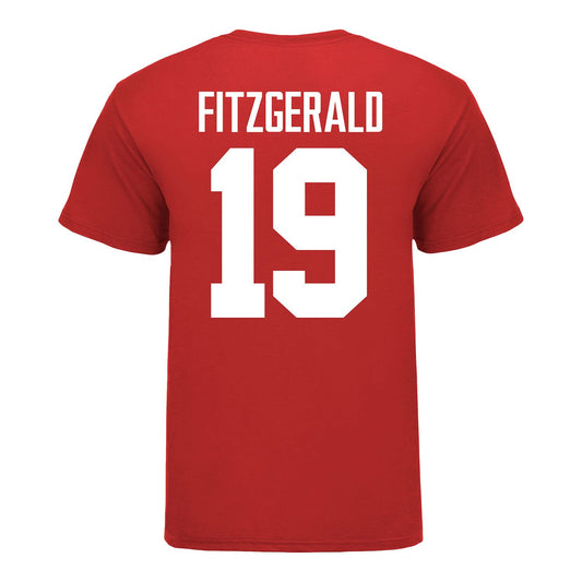 Ohio State Buckeyes Women's Lacrosse Student Athlete #19 Mackenzie Fitzgerald T-Shirt In Scarlet - Back View