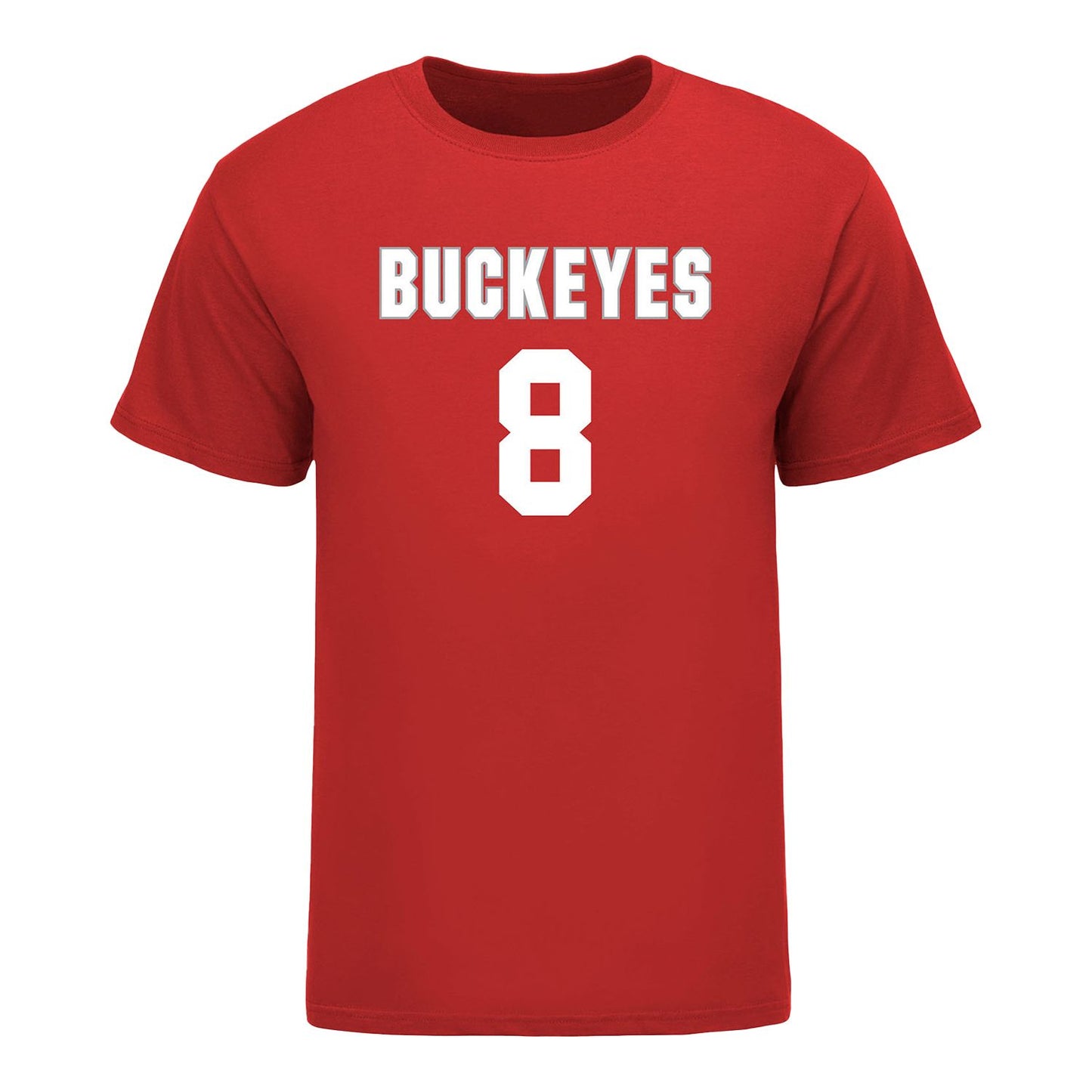 Ohio State Buckeyes Women's Lacrosse Student Athlete #8 Brooke Vinson T-Shirt In Scarlet - Front View