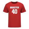 Ohio State Buckeyes Women's Lacrosse Student Athlete #40 Whitney Robinson T-Shirt In Scarlet - Front View