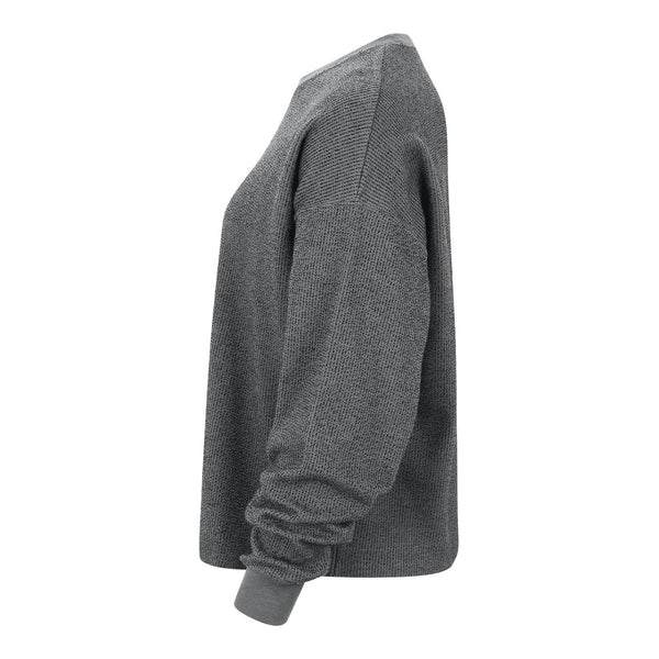 Ladies Ohio State Buckeyes Nike Yoga Gray Crew Neck Sweatshirt - Side View