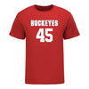 Ohio State Buckeyes Women's Lacrosse Student Athlete #45 Zoe Coleman T-Shirt In Scarlet - Front View