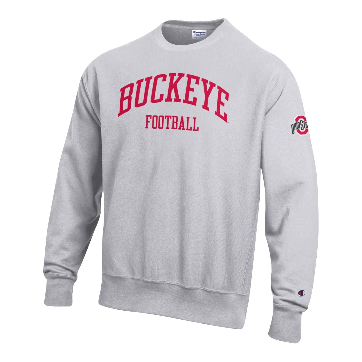 Champion Ohio State Buckeyes Mens Grey Powerblend Long Sleeve Crew  Sweatshirt