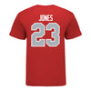 Ohio State Buckeyes Baseball #23 Logan Jones Student Athlete T-Shirt in Scarlet - Back View