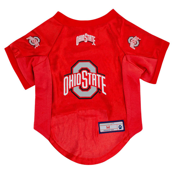 Ohio State Buckeyes Pet Jersey in Scarlet - Top View
