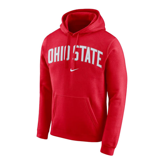 Ohio State Buckeyes Nike Arch Logo Club Fleece Scarlet Hoodie - Front View