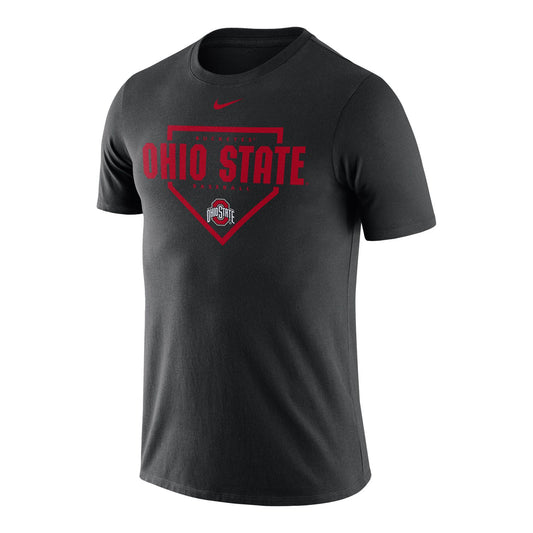 Ohio State Buckeyes Nike Dri-Fit Baseball Plate T-Shirt in Black - Front View