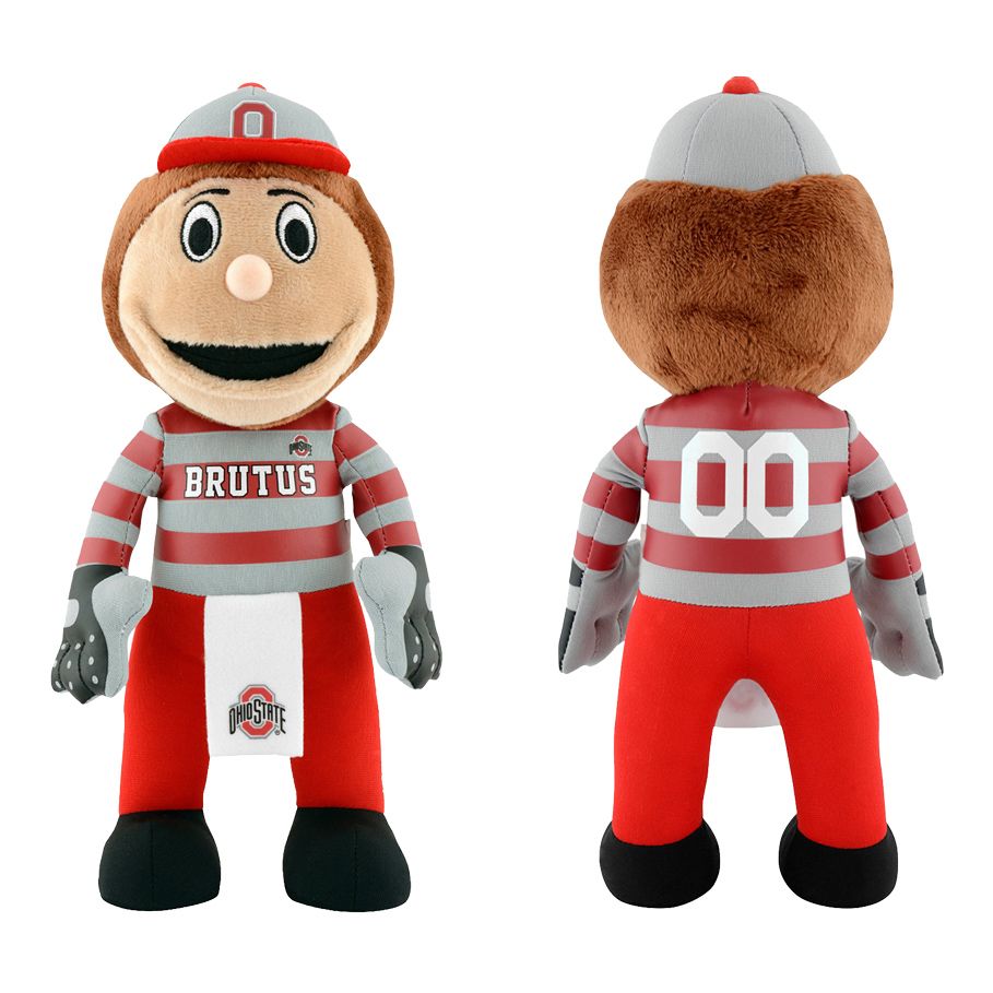 Ohio State Buckeyes Brutus 10" Plush - Front and Back View Side by Side