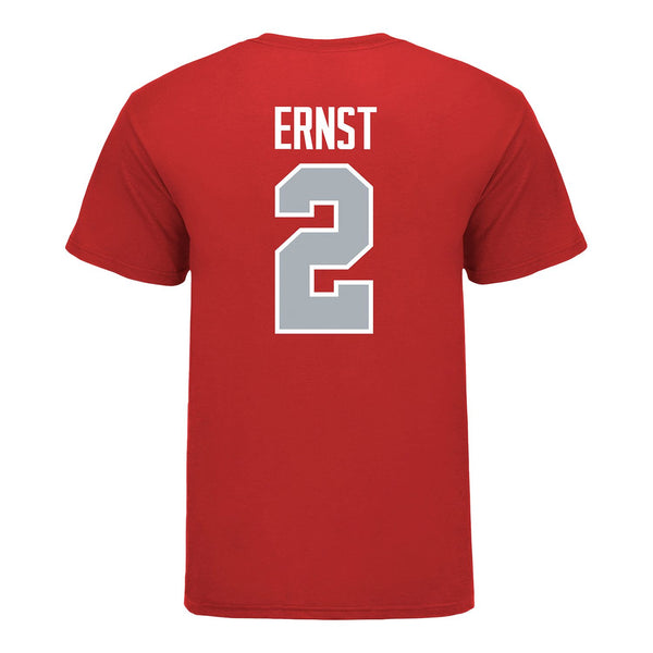 Ohio State Buckeyes Baseball #2 Marcus Ernst Student Athlete T-Shirt in Scarlet - Back View