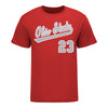 Ohio State Buckeyes Baseball #23 Logan Jones Student Athlete T-Shirt in Scarlet - Front View