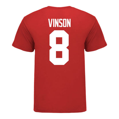 Ohio State Buckeyes Women's Lacrosse Student Athlete #8 Brooke Vinson T-Shirt In Scarlet - Back View