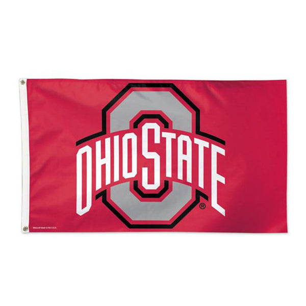 Ohio State Buckeyes 3' X 5' Logo Deluxe Scarlet Flag in Scarlet - Front View