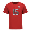 Ohio State Buckeyes Men's Volleyball Student Athlete T-Shirt #15 Hudson Harris In Scarlet - Front View