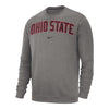 Ohio State Buckeyes Nike Club Fleece Gray Crewneck Sweatshirt - Front View