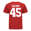 Ohio State Buckeyes Women's Lacrosse Student Athlete #45 Zoe Coleman T-Shirt In Scarlet - Back View