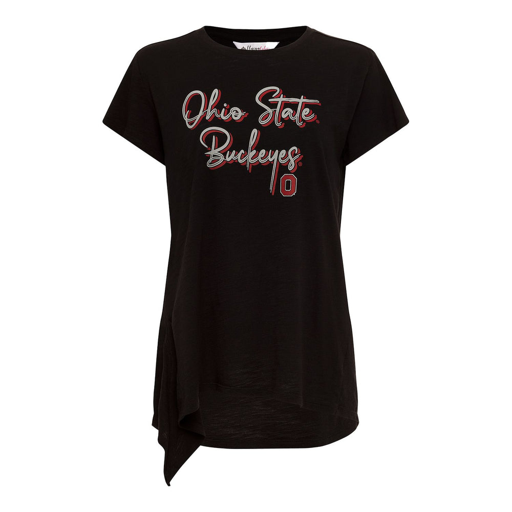 UG APPAREL Women's Scarlet/White Ohio State Buckeyes Melange Striped Boxy  Long Sleeve T-Shirt