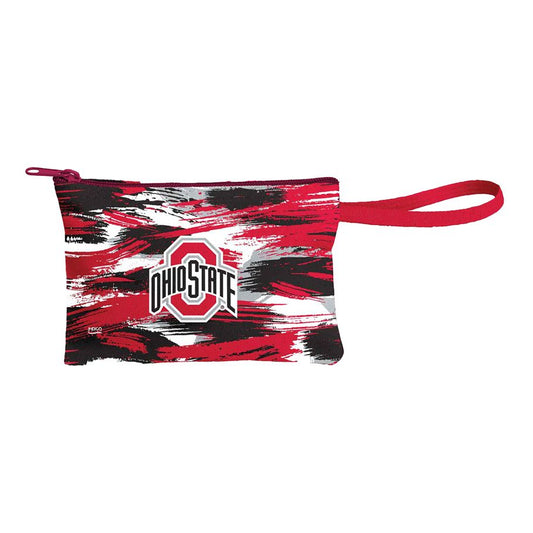 Ohio State Buckeyes Brushed Vinyl Scarlet Wristlet in Scarlet - Front View