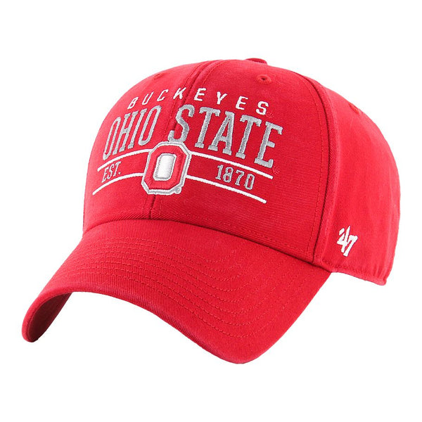 Ohio State Buckeyes Center Line Structured Adjustable Hat in Scarlet - Angled Left View