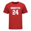 Ohio State Buckeyes Women's Lacrosse Student Athlete #24 Kiana Perez T-Shirt In Scarlet - Front View