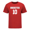 Ohio State Buckeyes Men's Lacrosse Student Athlete #10 Ed Shean T-Shirt In Scarlet - Front View