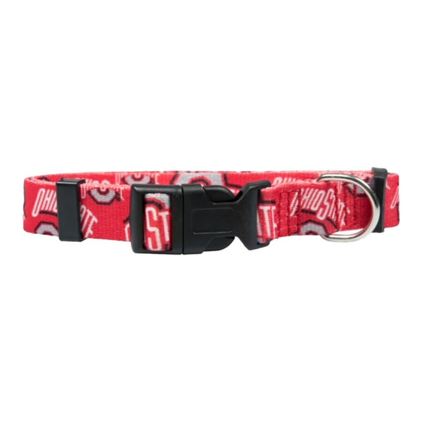 Ohio State Buckeyes Pet Collar in Scarlet - Front View