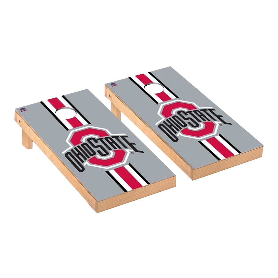 Ohio State Stripe Corn Hole Set in Gray - Main View