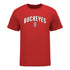 Ohio State Buckeyes Men's Hockey Student Athlete #8 Scooter Brickey T-Shirt in Scarlet - Front View