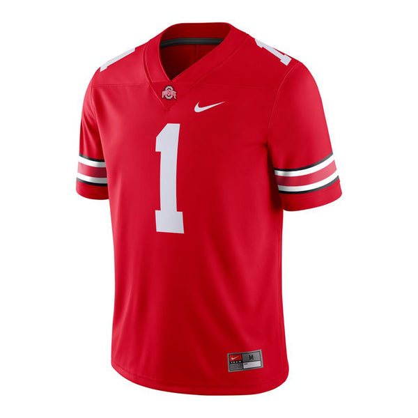 Ohio State Buckeyes Nike Football Game Jersey #1 in Scarlet- Front View