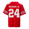 Ohio State Buckeyes Nike #24 Jermaine Mathews Jr.  Student Athlete Scarlet Football Jersey - In Scarlet - Back View