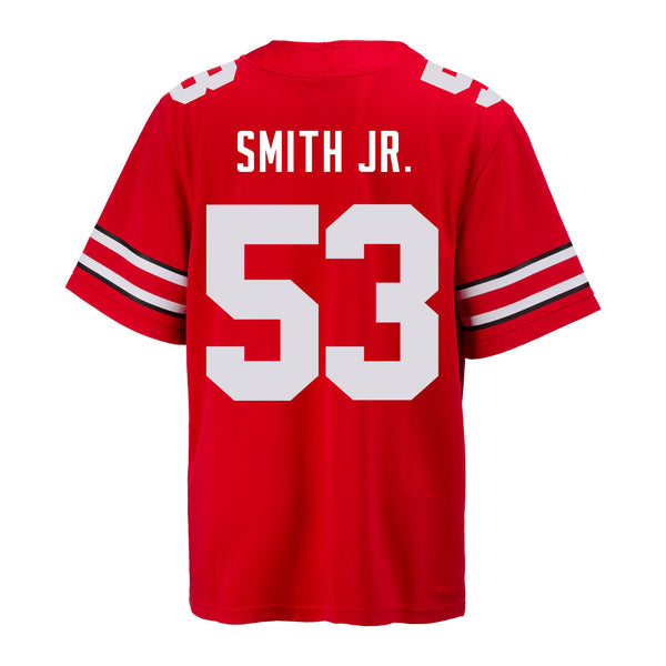 Ohio State Buckeyes Nike #53 Will Smith Jr. Student Athlete Scarlet Football Jersey - In Scarlet - Back View