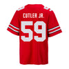 Ohio State Buckeyes Nike #59 Victor Cutler Jr. Student Athlete Scarlet Football Jersey - In Scarlet - Back View