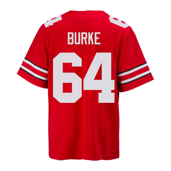 Ohio State Buckeyes Nike #64 Quinton Burke Student Athlete Scarlet Football Jersey - Back View