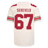 Ohio State Buckeyes Nike #67 Austin Siereveld Student Athlete White Football Jersey - In White - Back View
