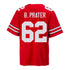Ohio State Buckeyes Nike #62 Bryce Prater Student Athlete Scarlet Football Jersey - Back View