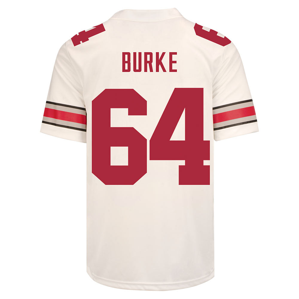 The Team Shop Ohio State Buckeyes Quinton Burke Nike #64 Student Athlete White Football Jersey / Large