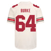 Ohio State Buckeyes Quinton Burke #64 Student Athlete White Football Jersey - Back View