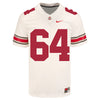Ohio State Buckeyes Quinton Burke #64 Student Athlete White Football Jersey - Front View