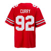 Ohio State Buckeyes Nike #92 Caden Curry Student Athlete Scarlet Football Jersey - Back View