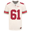 Ohio State Buckeyes Nike #61 Jack Forsman Student Athlete White Football Jersey - Front View