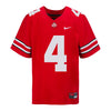 Ohio State Buckeyes Nike #4 Julian Fleming Student Athlete Scarlet Football Jersey - Front View