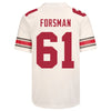 Ohio State Buckeyes Nike #61 Jack Forsman Student Athlete White Football Jersey - Back View