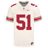 Ohio State Buckeyes Nike #51 Michael Hall Jr. Student Athlete White Football Jersey - Front View