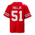 Ohio State Buckeyes Nike #51 Michael Hall Jr. Student Athlete Scarlet Football Jersey - Back View