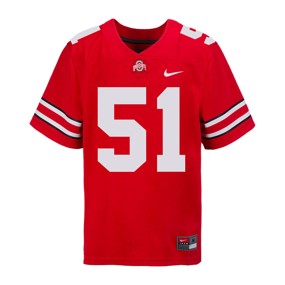 Ohio State Buckeyes Nike #51 Michael Hall Jr. Student Athlete Scarlet Football Jersey / 3X-Large