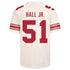 Ohio State Buckeyes Nike #51 Michael Hall Jr. Student Athlete White Football Jersey - Back View
