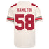 Ohio State Buckeyes Nike #58 Ty Hamilton Student Athlete White Football Jersey - Back View
