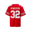 Youth Ohio State Buckeyes #32 TreVeyon Henderson Student Athlete Football Jersey in Scarlet - Back View