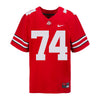 Ohio State Buckeyes Nike #74 Donovan Jackson Student Athlete Scarlet Football Jersey - Front View